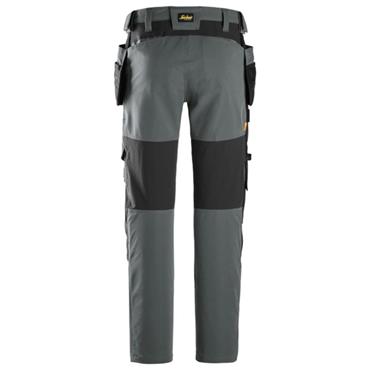 Snickers 6218 AllroundWork, Stretch Trousers with Holster Pockets Grey & Black